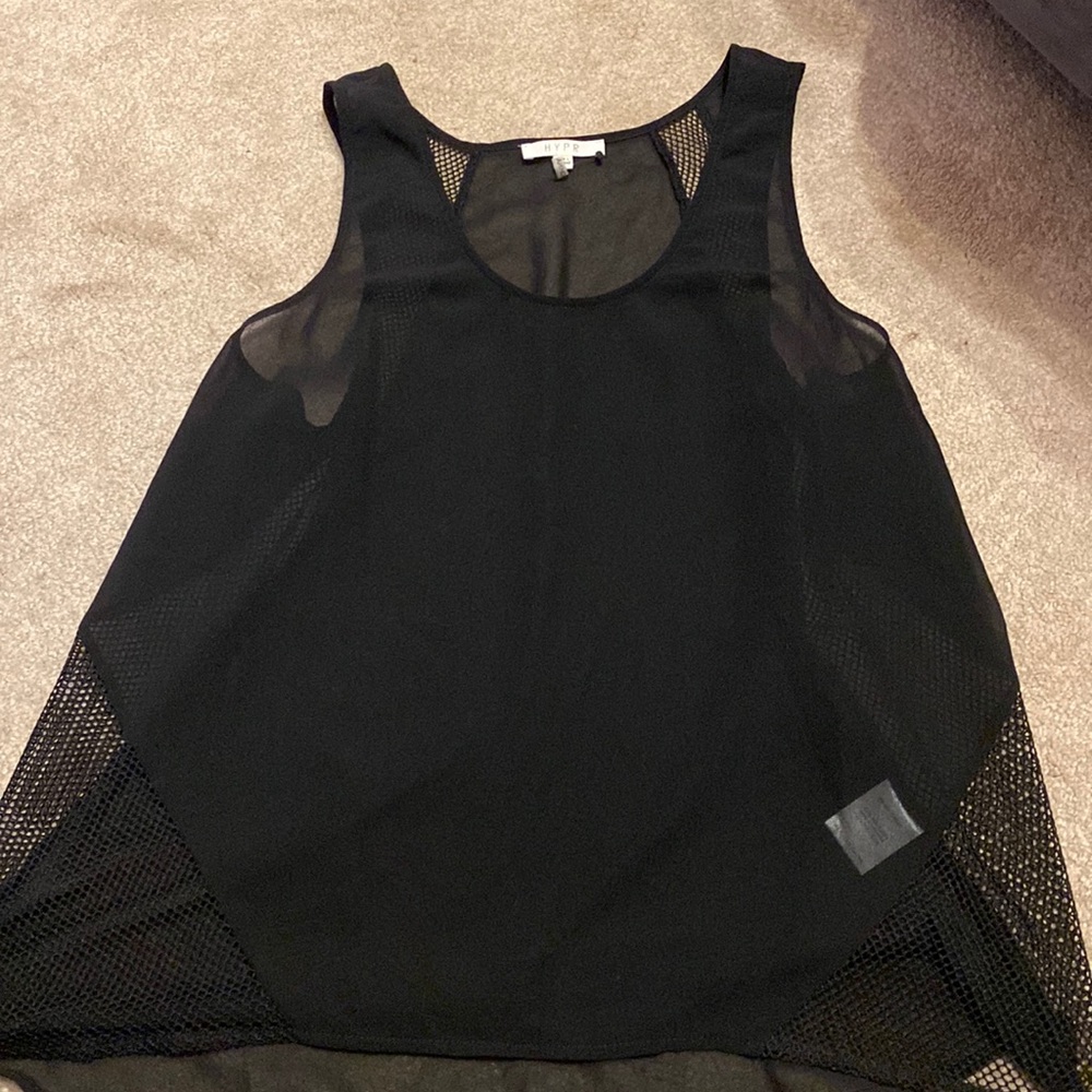 Black formal tank with mesh sides. Very good condition barely worn.